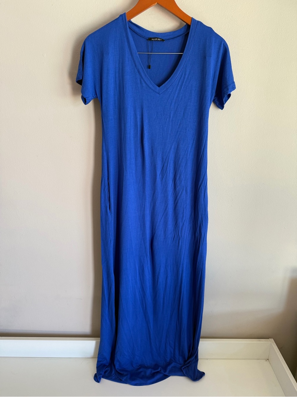 Blue V-Neck Maxi Dress‎ Husk ARY  nwt XS